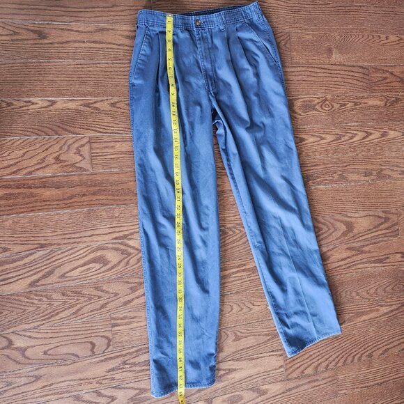 Vintage 90s Anchor Bay Blue Pants Size 33x34 Elastic Waist Made in USA Soft Casu - Picture 8 of 11